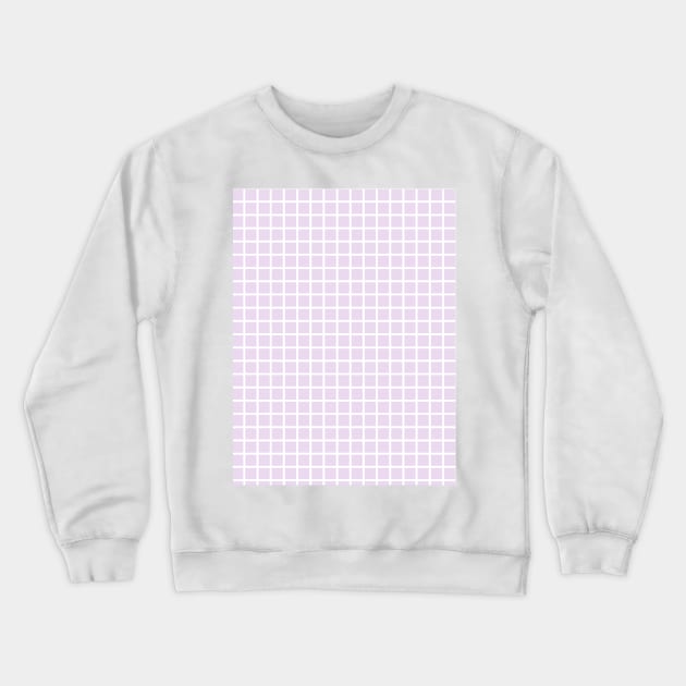 Lavender Purple and White Graph Grid Pattern Crewneck Sweatshirt by squeakyricardo